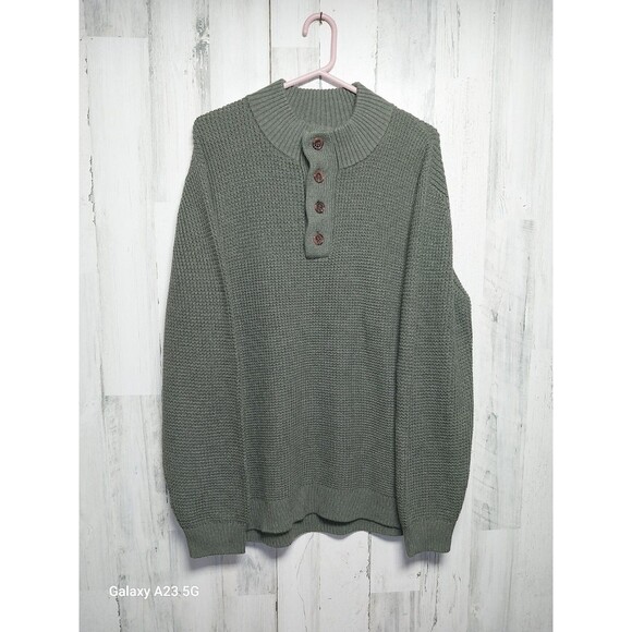 Candy & Caviar Men's XXL Wool Cotton 1/4 Button Sweater - Picture 1 of 7
